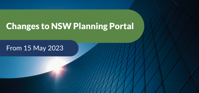 Changes to NSW Planning Portal from 15 May 2023